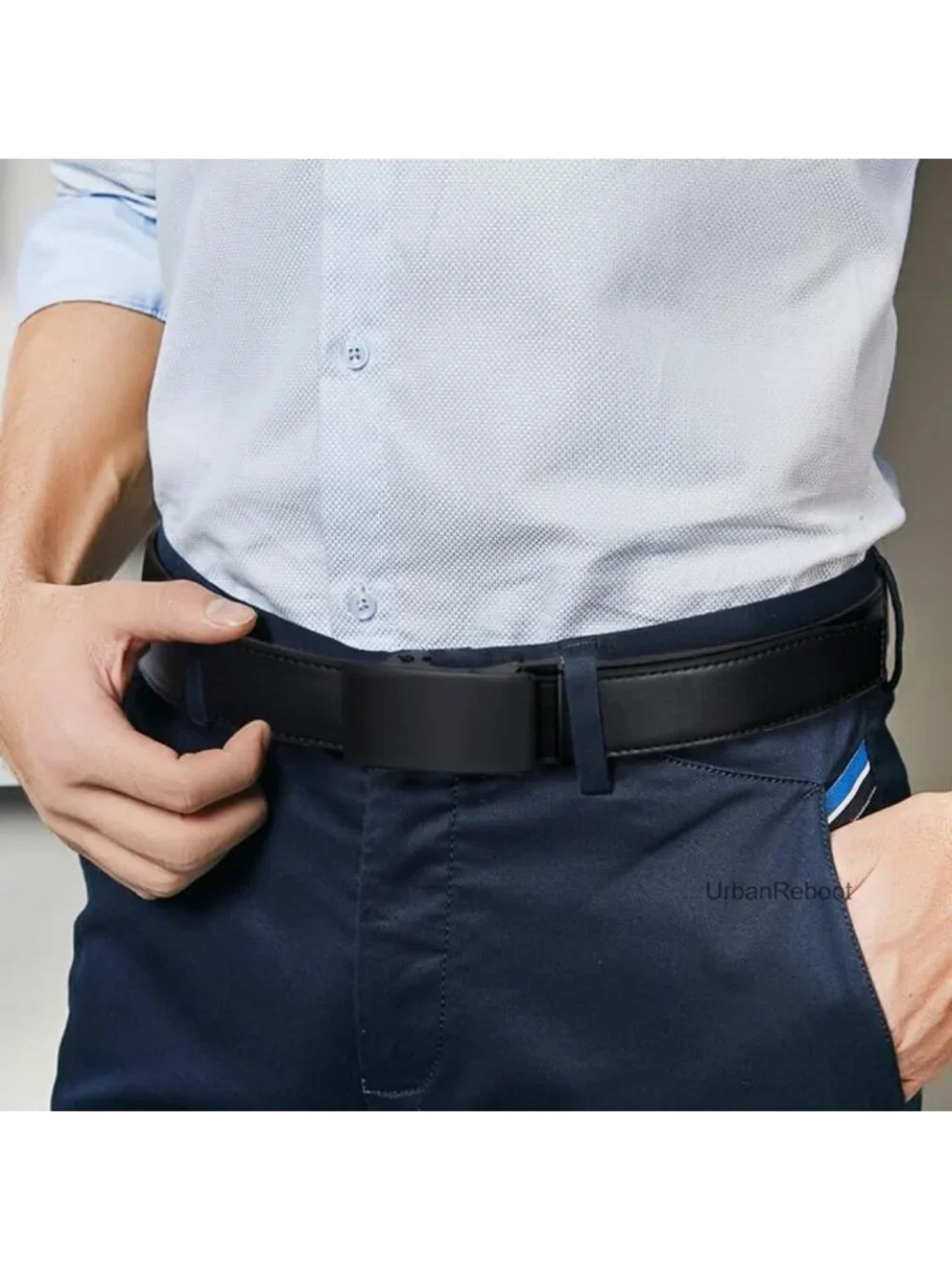 Personalized Engraved Leather Ratchet Belt for Men Gift Box